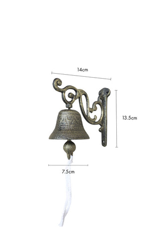 Dimension image of the Antique Brass Bell