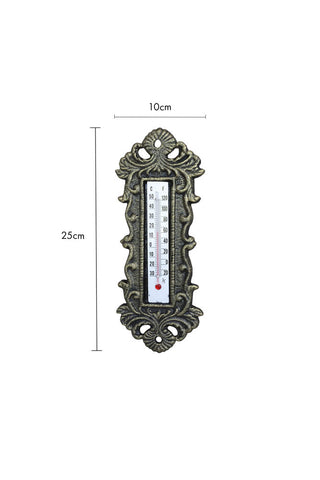Dimension image of the Antique Brass Thermometer