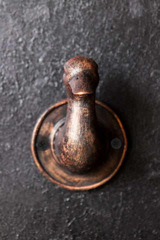 Image of the Antique Copper Duck Head Wall Hook