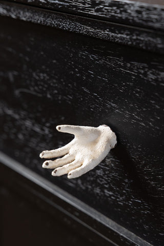 Close-up of the Vintage-Style Hand Cupboard/Drawer Knob on a black drawer.
