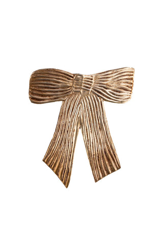 Image of the Antique Gold Bow Candle Pin on a white background