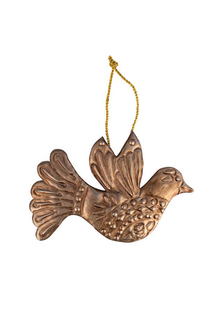 Image of the Antique Gold Dove Christmas Tree Decoration on a white background