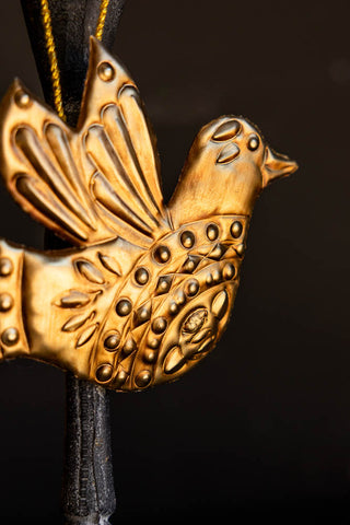 Detail image of the Antique Gold Dove Christmas Tree Decoration