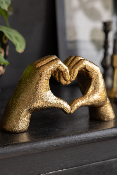 ゴールド ハート形 手のオブジェ Antique Gold Heart Hands Ornament | Rockett St George