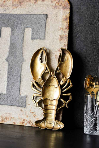 Image of the finish for the Antique Gold Lobster Trinket Tray
