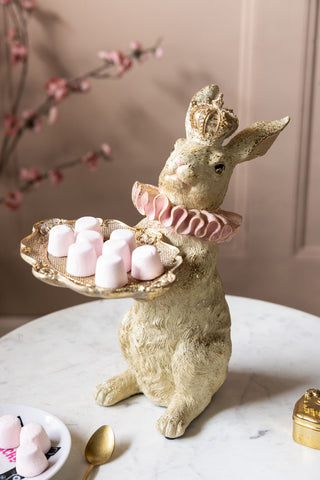 The Queen Bunny Butler Decoration styled with marshmallows on.