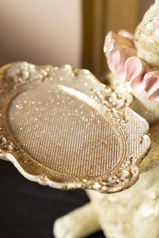 Close-up of the tray of the Queen Bunny Butler Decoration.