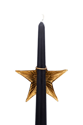 Image of the back of the Antique Gold Star Candle Pin on a white background