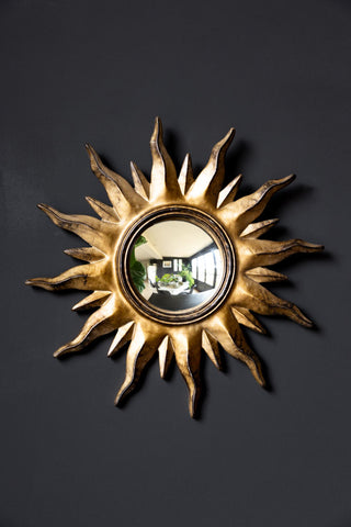 Image of the Antique Gold Sun Convex Mirror