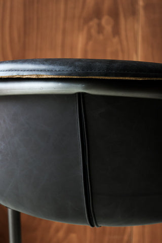Image of the back of the Antique Slate Leather Chair