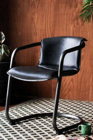 Image of the Antique Slate Leather Chair