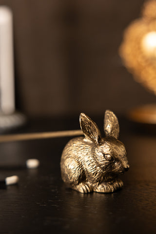 Image of the Antiqued-Gold Rabbit Candle Snuffer