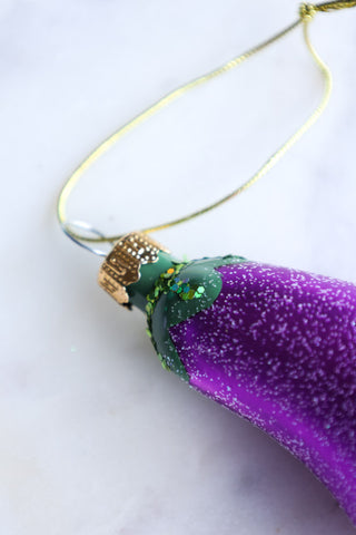 Image of the top of the Aubergine Christmas Decoration
