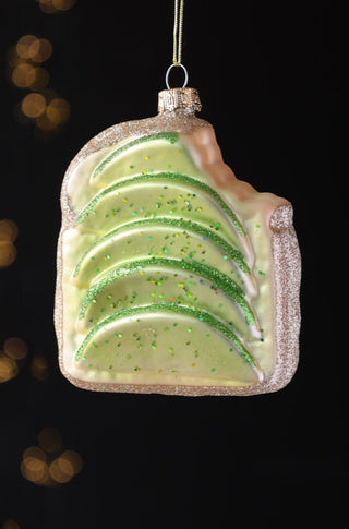 Detail image of the Avocado Toast Christmas Decoration