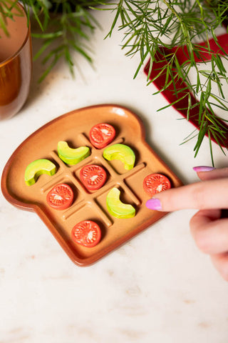 Image of the Avocado & Tomato on Toast Noughts & Crosses Game