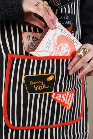 Close-up image of the Badge Patch Apron