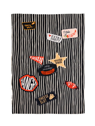 Cutout of the Badge Patch Tea Towel.