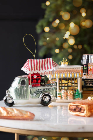 Detail image of the Barista Glass Christmas Tree Decoration