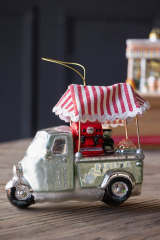 Image of the finish on the Barista Glass Christmas Tree Decoration