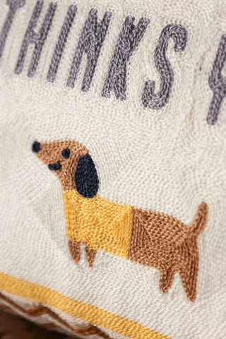 Detail image of the Be The Person Your Dog Thinks You Are Cushion
