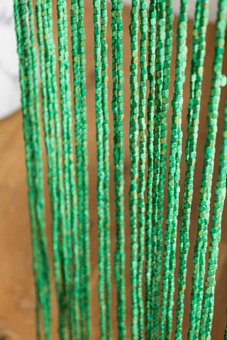 Close-up image of the Beaded Curtain in Green