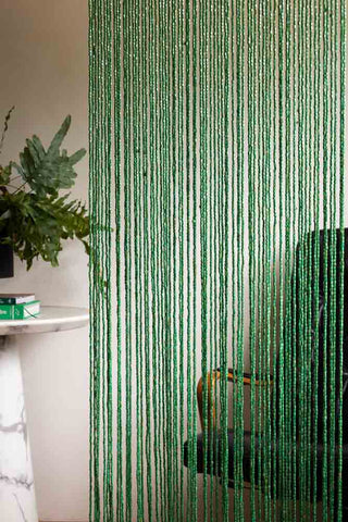 Detail image of the Beaded Curtain in Green