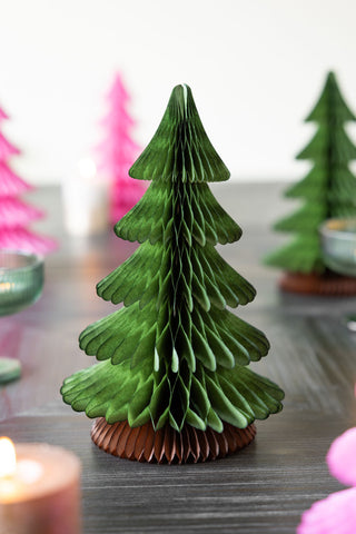 Detail image of the Beautiful Handcrafted Paper Christmas Tree in Moss Green