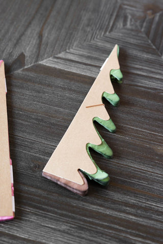 Image of the Beautiful Handcrafted Paper Christmas Tree in Moss Green