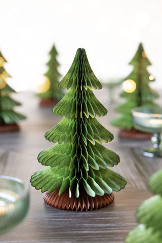 Lifestyle image of the Beautiful Handcrafted Paper Christmas Tree in Moss Green