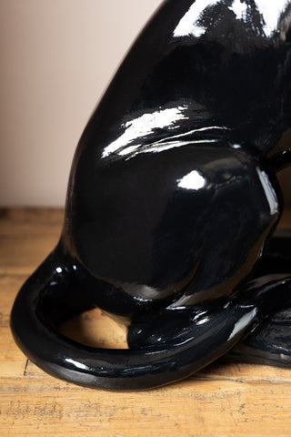 Close-up of the tail of the Beautiful Black Panther Decorative Ornament.