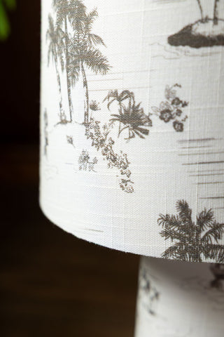 Close-up image of the Beautiful Desert Island Tapered Floor Lamp