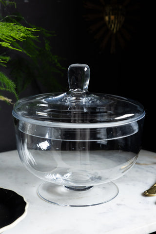 Image of the Beautiful Glass Storage Jar With Lid on a table