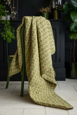 Lifestyle image of the Beautiful Green Patterned Cotton Quilt