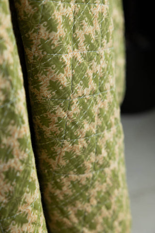Close-up image of the Beautiful Green Patterned Cotton Quilt