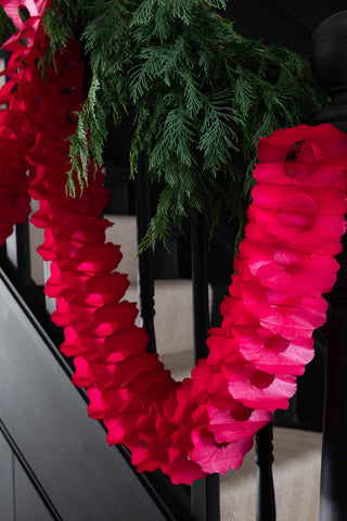 Image of the Beautiful Handcrafted Classic Paper Garland in Bright Red