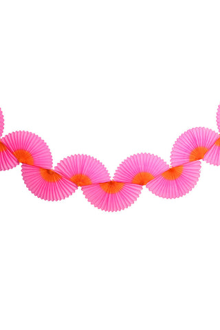 Cutout image of the Beautiful Handcrafted Classic Paper Garland in Pink & Orange.