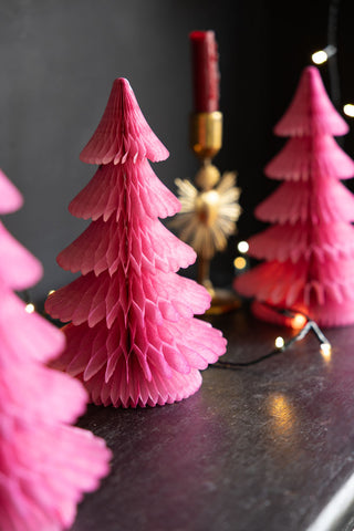 Detail image of the Beautiful Handcrafted Paper Christmas Tree in Rose