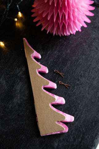 Image of the Beautiful Handcrafted Paper Christmas Tree in Rose flat