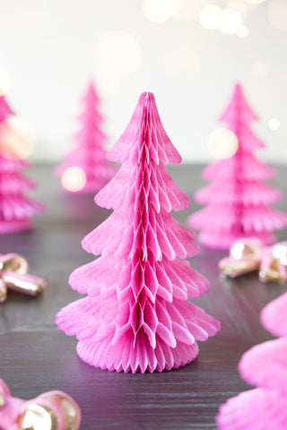 Image of the Beautiful Handcrafted Paper Christmas Trees in Rose 