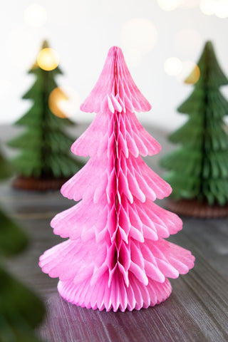 Image of the Beautiful Handcrafted Paper Christmas Tree in Rose and green