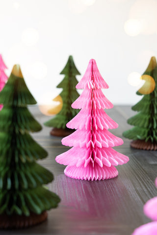 Image of the Beautiful Handcrafted Paper Christmas Tree in Rose and green 