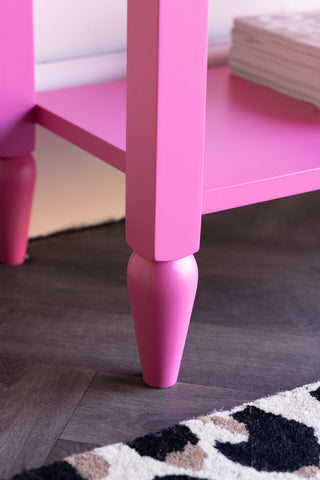 Detail image of the Beautiful Hot Pink Console Table
