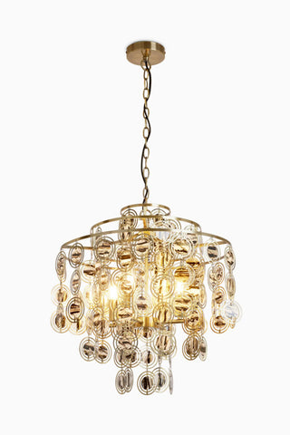 Image of the Beautiful Layered Shell Disc Chandelier on a white background