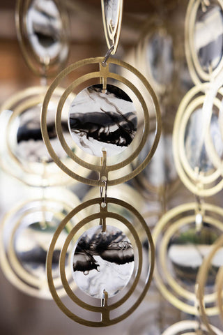 Detail image of the Beautiful Layered Shell Disc Chandelier