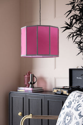 Image of the Beautiful Pink Linen Lampshade