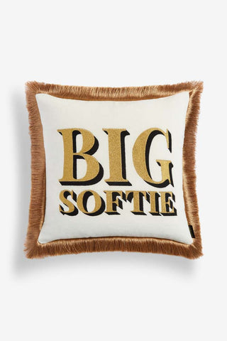 Cutout image of the Big Softie Velvet Fringe Feather Filled Cushion