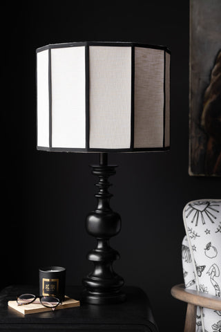 Image of the Black Contrast Linen Lampshade