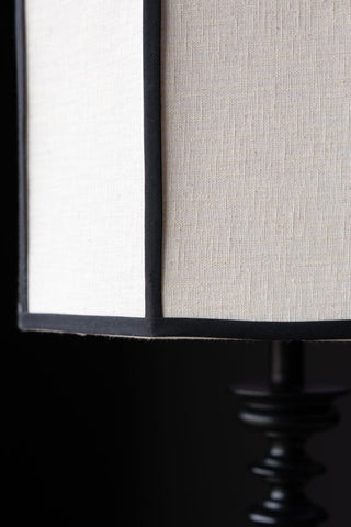 Close-up image of the Black Contrast Linen Lampshade