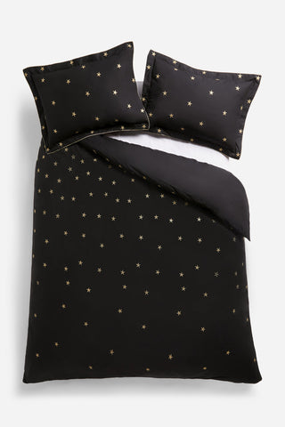 Cutout image of the Black Falling Star Duvet Cover and Pillow Case Set