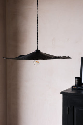 Lifestyle image of the Black Flower Ceiling Light
